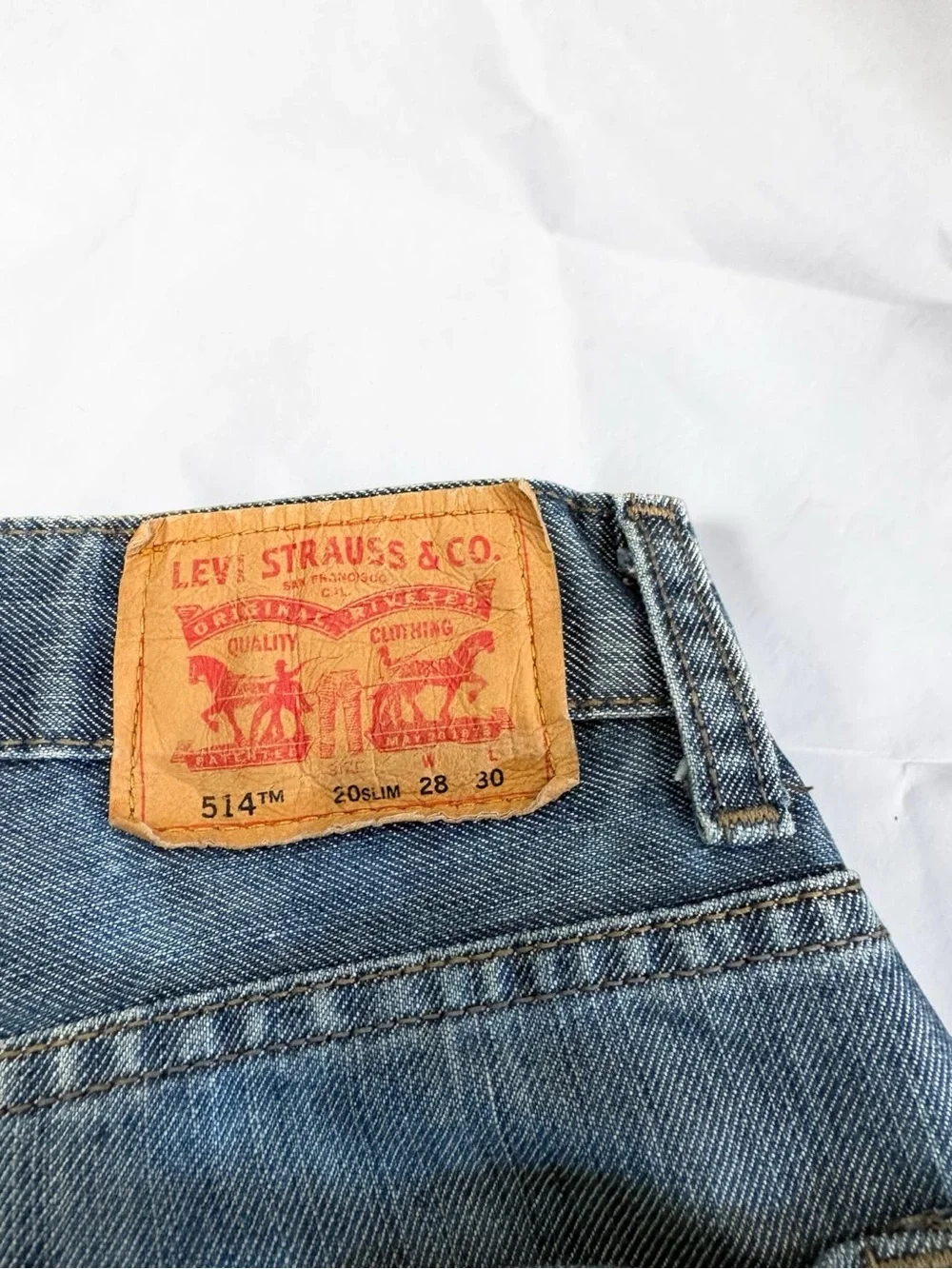 Levi's 514 Size 20 Slim Straight Fit Blue Jeans Denim Cotton W28 L30 EUC Teens